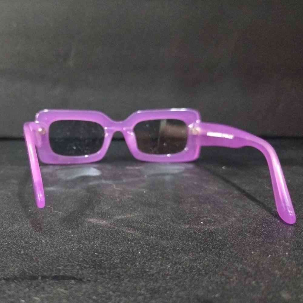 Princess Polly Kids Purple Rectangular Sunglasses, Chunky Translucent, Y2K Retro